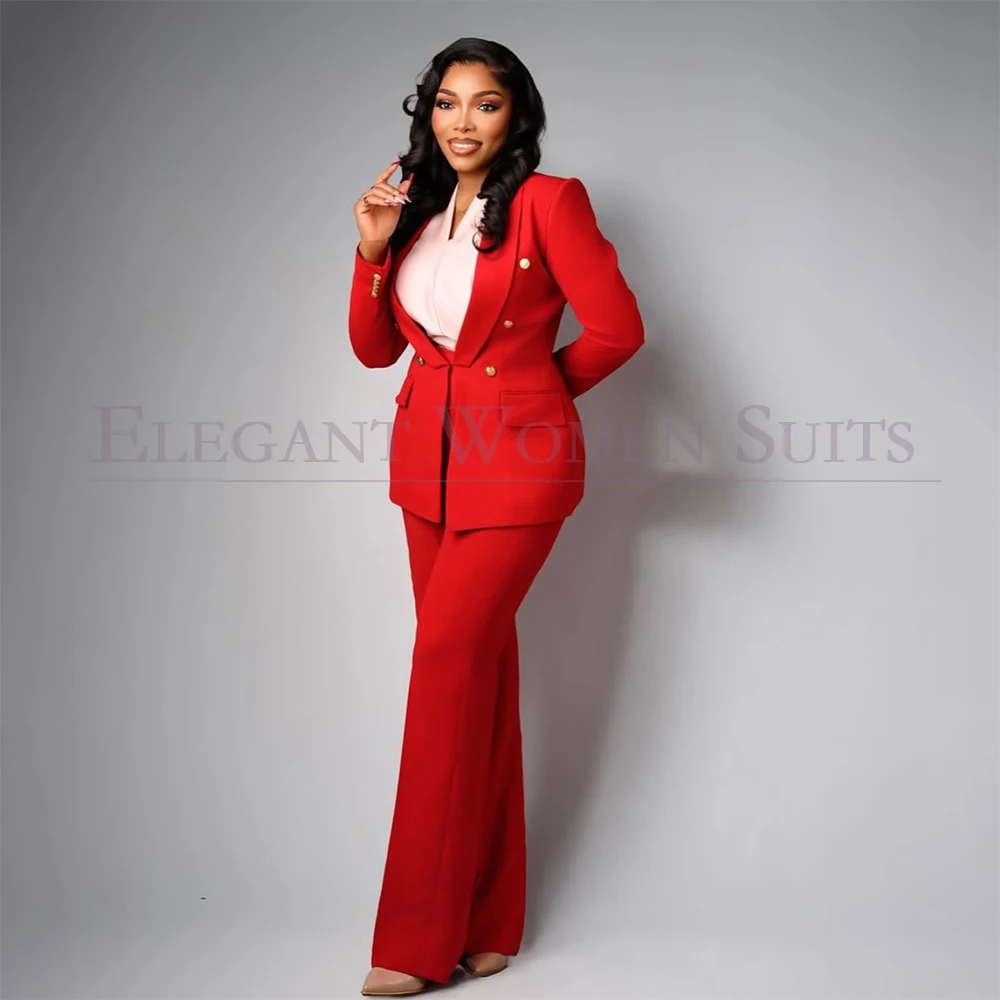 Elegant Red Women's Suits 2 Piece Jacket Pants High Quality Slim Fit Blazer High Quality Office Female Clothing Full Sets
Elegant Red Women's Suits 2 Piece Jacket Pants High Quality Slim Fit Blazer High Quality Office Female Clothing Full Sets
