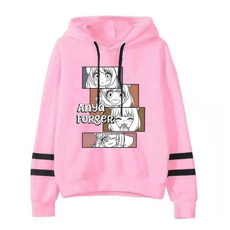 New Anime Anya Forger Print Hoodies Women Men Spring Autumn Fashion Stripe Pullovers Solid Color Hooded Sleeve Sweatshirts
New Anime Anya Forger Print Hoodies Women Men Spring Autumn Fashion Stripe Pullovers Solid Color Hooded Sleeve Sweatshirts