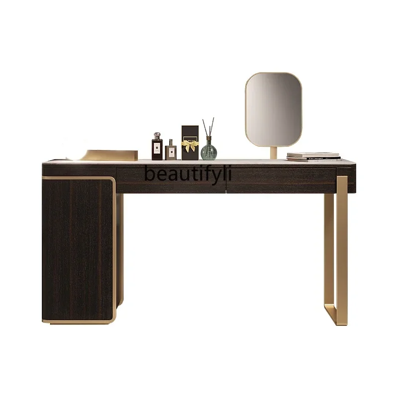 V Light Luxury Stone Plate Dresser Modern Minimalist Smoked Wood Grain Makeup Table
V Light Luxury Stone Plate Dresser Modern Minimalist Smoked Wood Grain Makeup Table