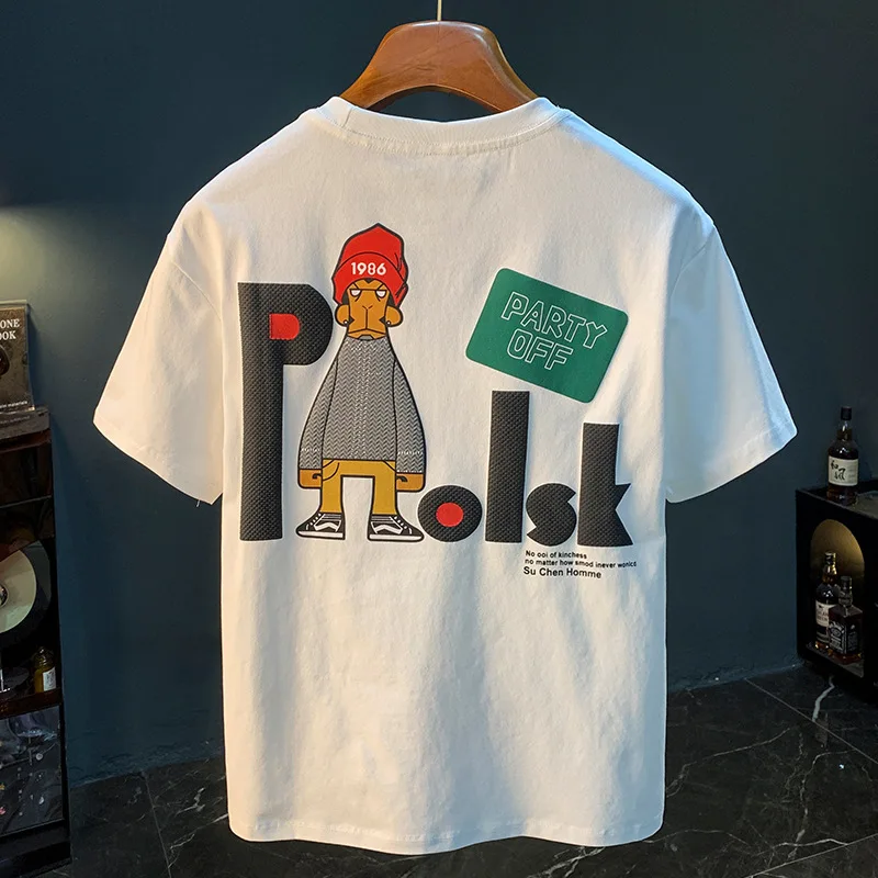 Short sleeved T-shirt with men's printed half sleeves, loose and comfortable, versatile and trendy clothes
Short sleeved T-shirt with men's printed half sleeves, loose and comfortable, versatile and trendy clothes
