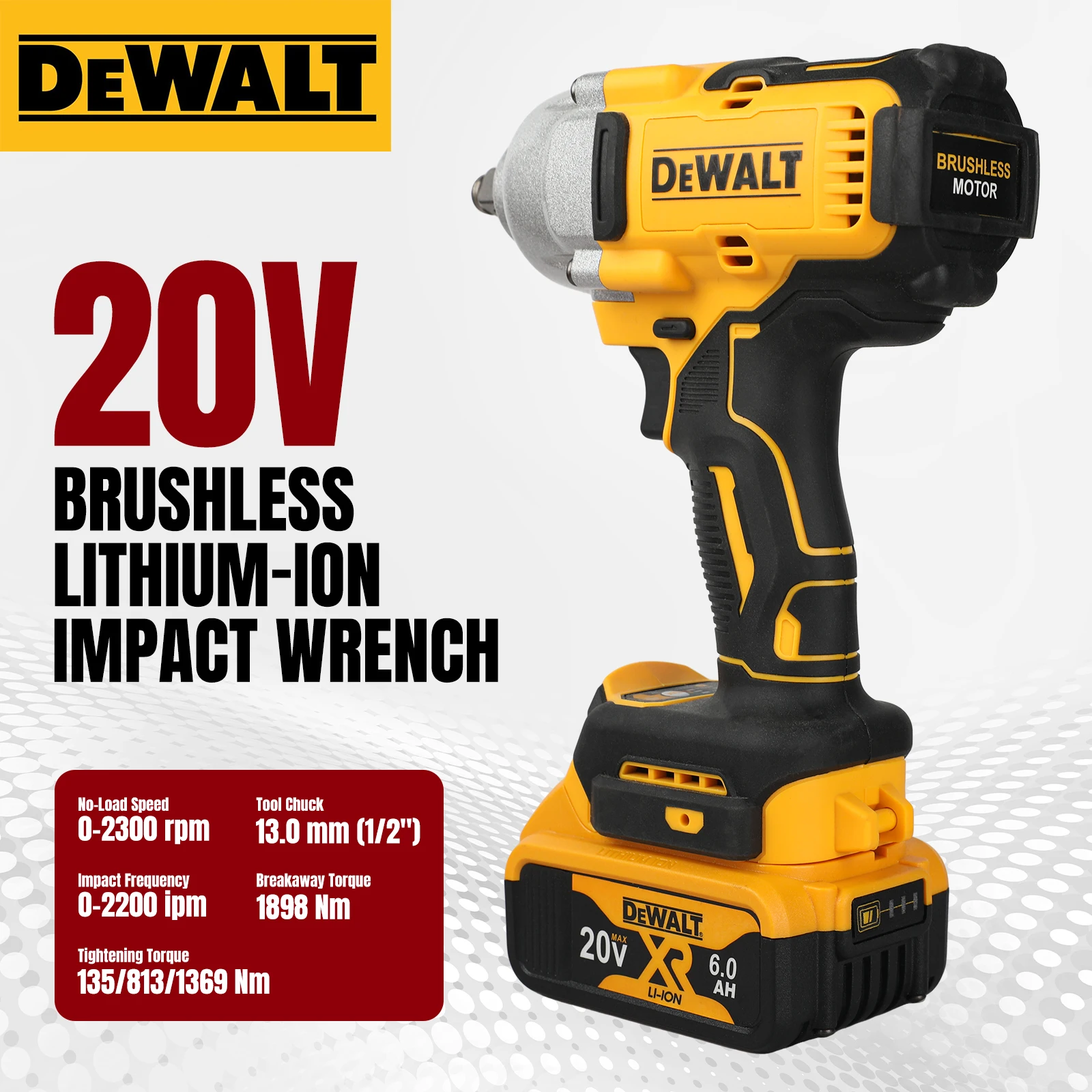 DEWALT 20V Cordless Impact Wrench | High Torque Brushless Motor | Durable Lithium-Powered Tool for Professional Use DCF900
DEWALT 20V Cordless Impact Wrench | High Torque Brushless Motor | Durable Lithium-Powered Tool for Professional Use DCF900