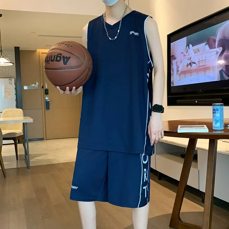 Summer Men's Sports Suit Breathable Lightweight Basketball Sports Quick Drying Suit Handsome Letter Sleeveless Vest+Shorts Set
Summer Men's Sports Suit Breathable Lightweight Basketball Sports Quick Drying Suit Handsome Letter Sleeveless Vest+Shorts Set