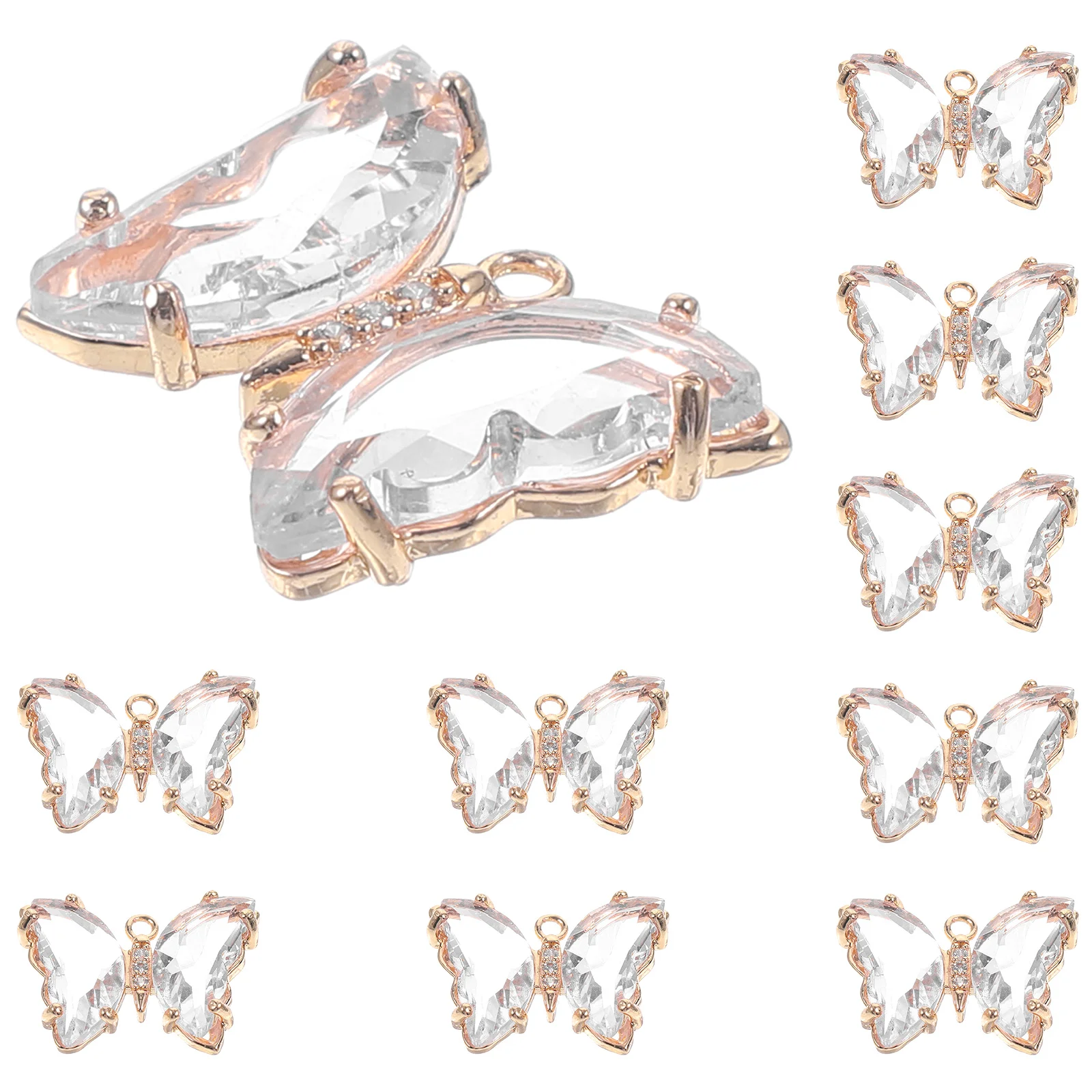 10 Pcs Crystal Butterfly Pendant Charms naments Smooth Unique Beads Jewelry Making Matching Clothes Meaningful Gift
10 Pcs Crystal Butterfly Pendant Charms naments Smooth Unique Beads Jewelry Making Matching Clothes Meaningful Gift