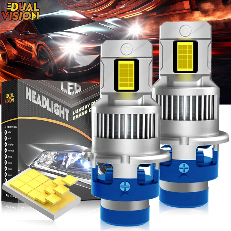 Dualvision D2S D4S LED Car Headlight Bulbs 1:1 D2R D4R Led Car Light High Power Plug and Play Two-side CSP Chip Turbo Lamp 6000K
Dualvision D2S D4S LED Car Headlight Bulbs 1:1 D2R D4R Led Car Light High Power Plug and Play Two-side CSP Chip Turbo Lamp 6000K