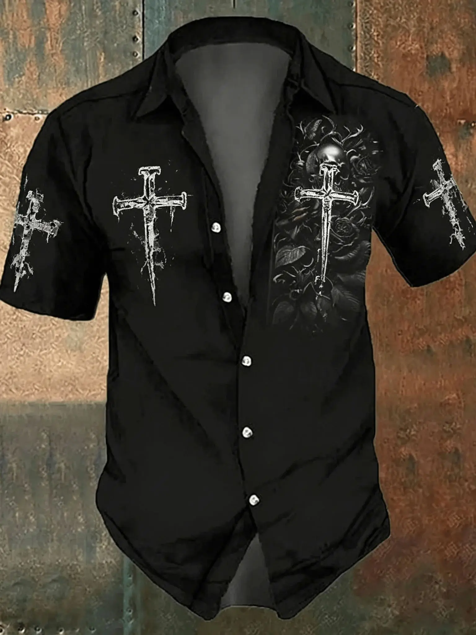 Loose Printed Casual Shirt T-Shirt for Men Fashion Urban Polyester Short Sleeve Button up Standard Fit Youth Inner Wear
Loose Printed Casual Shirt T-Shirt for Men Fashion Urban Polyester Short Sleeve Button up Standard Fit Youth Inner Wear