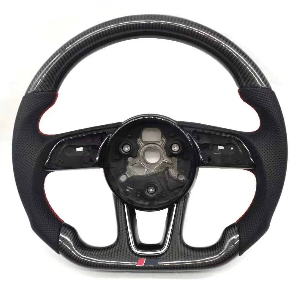 Customizable Carbon Fiber Flat Sports Steering Wheel Flat Bottom Red Ring Stitching with 12’o clock ring for Audi S3 S4 S5 B9
Customizable Carbon Fiber Flat Sports Steering Wheel Flat Bottom Red Ring Stitching with 12’o clock ring for Audi S3 S4 S5 B9