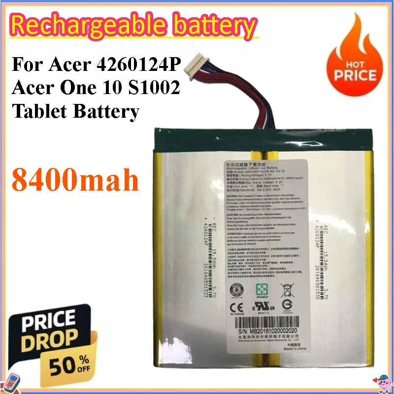 8400mah For Acer 4260124P Acer One 10 S1002 Tablet Battery
8400mah For Acer 4260124P Acer One 10 S1002 Tablet Battery