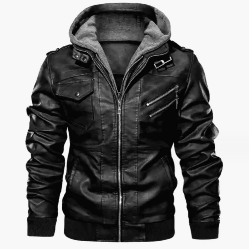 2023 New Autumn Winter Men's Leather Motorcycle Jacket PU Leather Hooded Jacket Warm Baseball Jacket Euro Size Coat
2023 New Autumn Winter Men's Leather Motorcycle Jacket PU Leather Hooded Jacket Warm Baseball Jacket Euro Size Coat