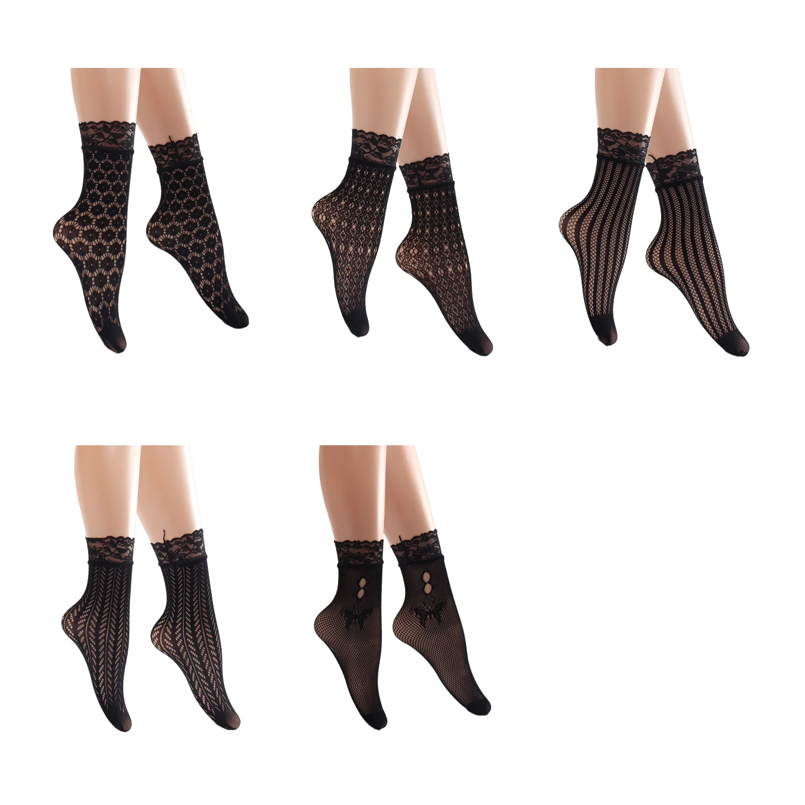 Летние носки, набор из 5 пар: ажурные жаккардовые сетчатые носки A-E
Летние носки, набор из 5 пар: ажурные жаккардовые сетчатые носки A-E