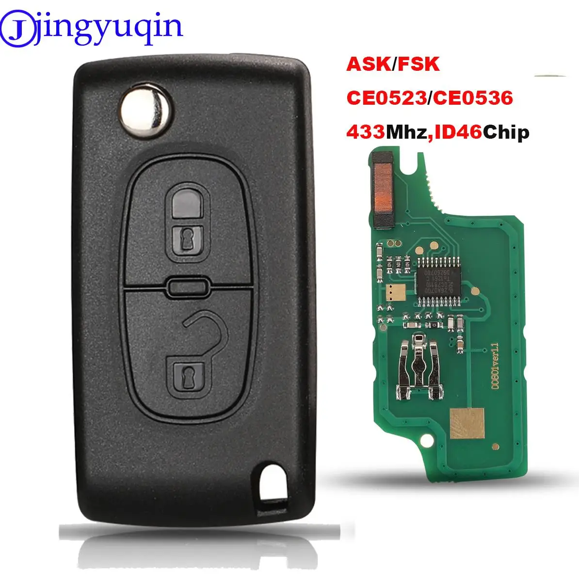jingyuqin 434Mhz ID46 Chip ASK/FSK For Peugeot 107 207 307 308 407 607 CE0523 Ce0536/Ce523
jingyuqin 434Mhz ID46 Chip ASK/FSK For Peugeot 107 207 307 308 407 607 CE0523 Ce0536/Ce523