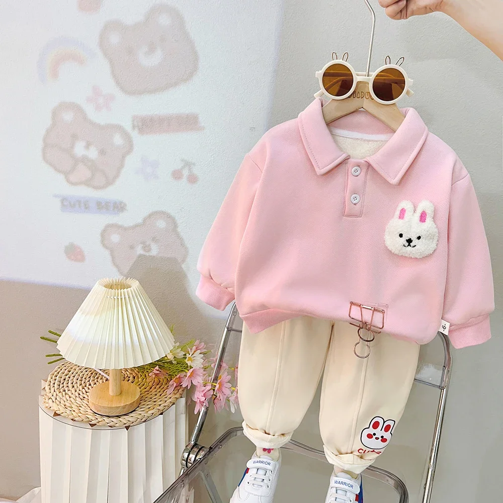 Autumn Winter Children Clothing Sets Baby Girls Boys Plush Sweatshirt Pants 2 Pcs Cartoon Kids Tracksuit Infant Clothes Outfits
Autumn Winter Children Clothing Sets Baby Girls Boys Plush Sweatshirt Pants 2 Pcs Cartoon Kids Tracksuit Infant Clothes Outfits