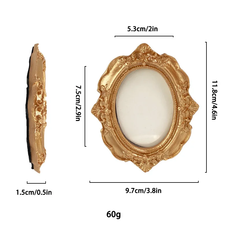 Vintage Photo Frame Ornament Gold Resin Retro Picture Holder For Tabletop Display Home Decor Wedding Party Photography
Vintage Photo Frame Ornament Gold Resin Retro Picture Holder For Tabletop Display Home Decor Wedding Party Photography