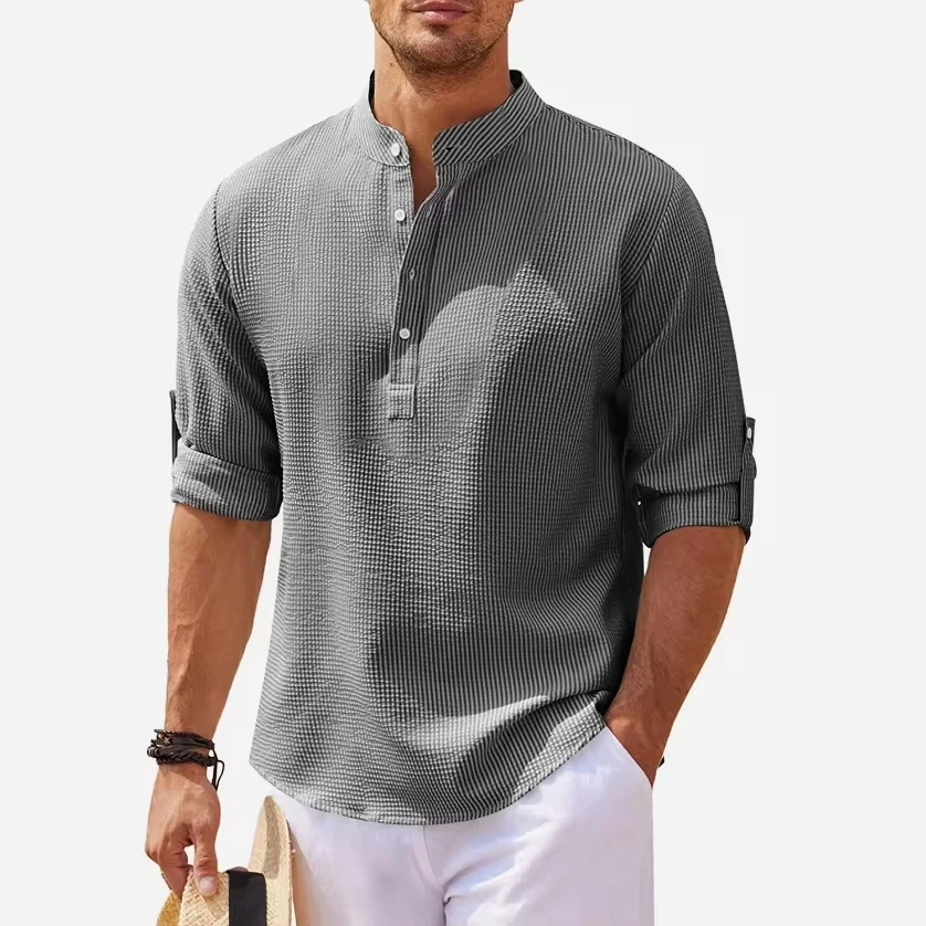 2025 New Fashion American Men's Plaid Casual Trendy Loose Basic Long Sleeve Stand Collar Button Pullover Shirts Male Clothes Top
2025 New Fashion American Men's Plaid Casual Trendy Loose Basic Long Sleeve Stand Collar Button Pullover Shirts Male Clothes Top