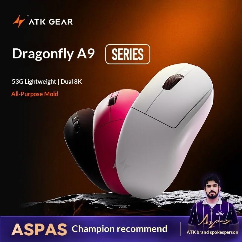ATK GEAR A9 Wireless Gaming Mouse Tri Mode Nearlink Paw3950Ultra 30000DPI 53G Lightweight 8K 800mAh Red Bluetooth For Gaming
ATK GEAR A9 Wireless Gaming Mouse Tri Mode Nearlink Paw3950Ultra 30000DPI 53G Lightweight 8K 800mAh Red Bluetooth For Gaming