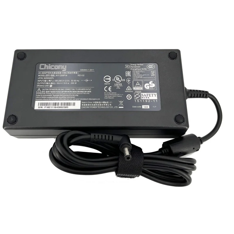 Chicony 19V 10.5A 200W AC Adapter Charger For MSI GV62 GF72 GS65 GS73
Chicony 19V 10.5A 200W AC Adapter Charger For MSI GV62 GF72 GS65 GS73