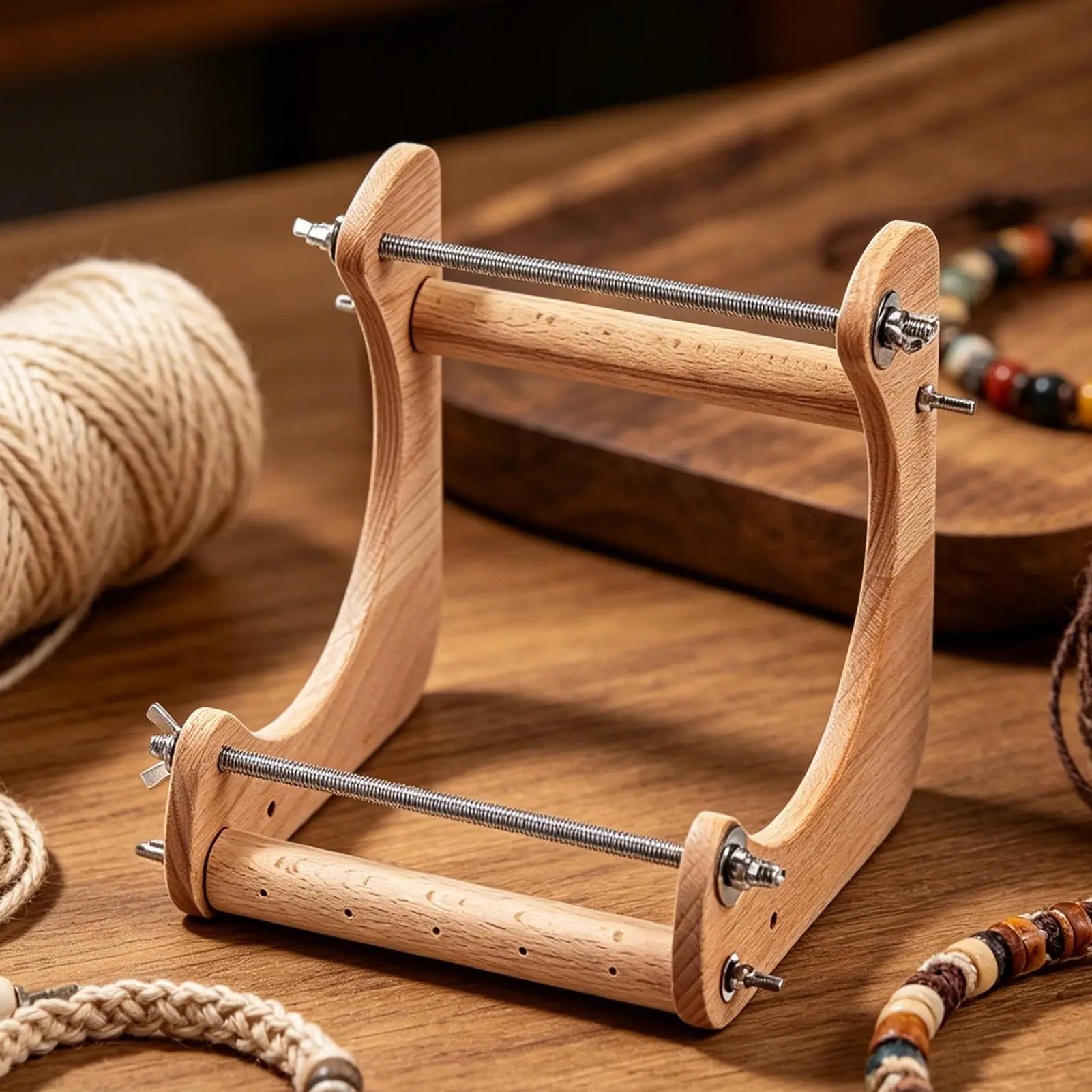 Wooden Beading Loom,Angled Adjustable Structure,Hand Tool For Bracelet Necklace Making And Daily DIY Fashion Crafts
Wooden Beading Loom,Angled Adjustable Structure,Hand Tool For Bracelet Necklace Making And Daily DIY Fashion Crafts
