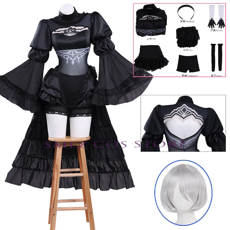 Anime No. 2 Type B Cosplay Costume Game NieR Automata 2B Wedding Dress Uniform Wig Set Halloween Party Play Outfits for Woman
Anime No. 2 Type B Cosplay Costume Game NieR Automata 2B Wedding Dress Uniform Wig Set Halloween Party Play Outfits for Woman