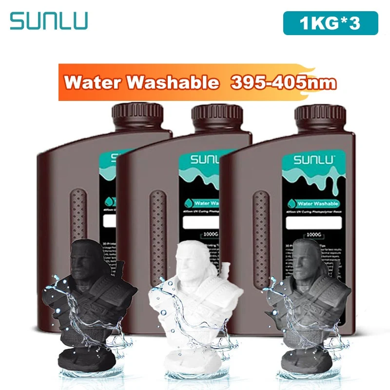SUNLU 3KG Water Washable 3D Printer Resin 395-405nm 1kg 3D Resin Fast Curing 3D Resin for 2K 4K 8K LCD DLP SLA Resin 3D Printer
SUNLU 3KG Water Washable 3D Printer Resin 395-405nm 1kg 3D Resin Fast Curing 3D Resin for 2K 4K 8K LCD DLP SLA Resin 3D Printer