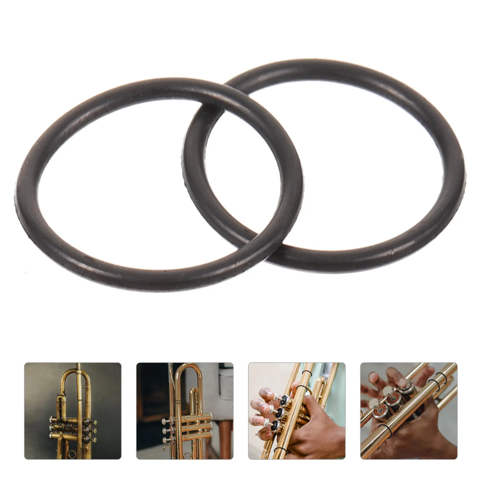 20Pcs Trumpet O Rings Rubber Mute Rubber Bands Trumpet Accessories Instrument Repair Parts Cornet Slide Rings Tuning Slide