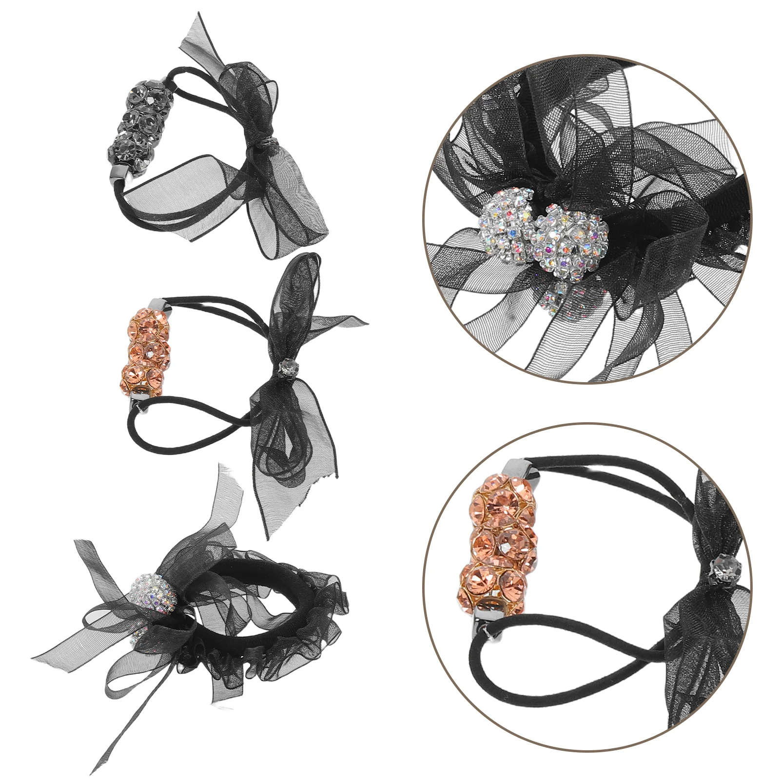 3 Pcs Hair Band Ties Bow-tie Bands Bead Decorative Mesh Chiffon Bowknot Barrette Miss Black Rhinestones Bowtie
3 Pcs Hair Band Ties Bow-tie Bands Bead Decorative Mesh Chiffon Bowknot Barrette Miss Black Rhinestones Bowtie