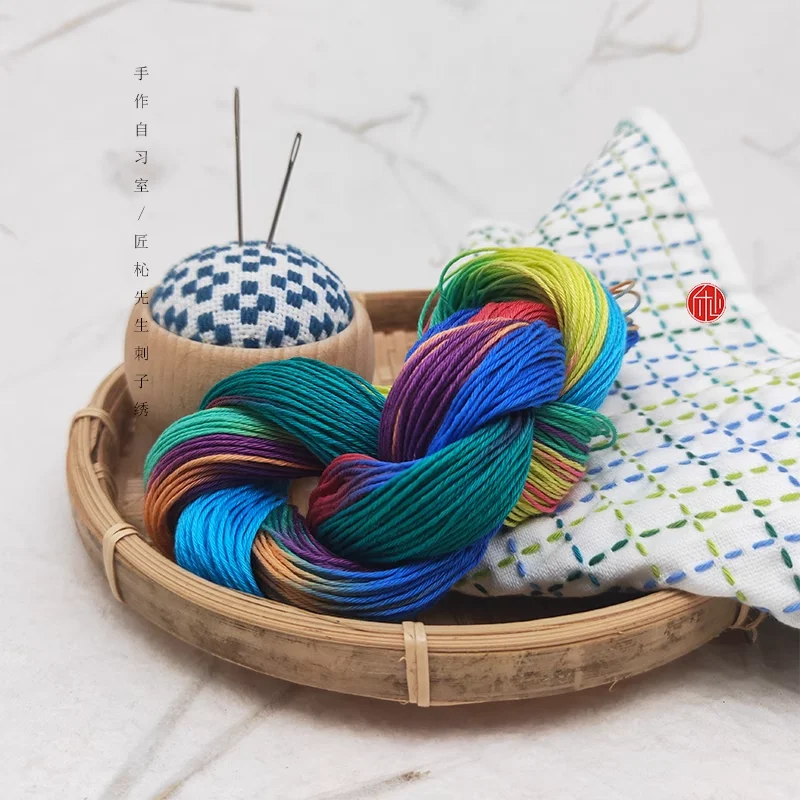Wholesale 100m segment dyeing thread Rainbow Sashiko and Kogin Embroidery Thread Set
Wholesale 100m segment dyeing thread Rainbow Sashiko and Kogin Embroidery Thread Set