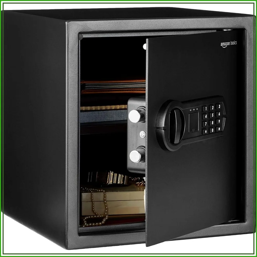 Electronic Home Safe with Digital Keypad for Documents Jewelry Valuables, 1.2 Cubic Feet, Black
Electronic Home Safe with Digital Keypad for Documents Jewelry Valuables, 1.2 Cubic Feet, Black