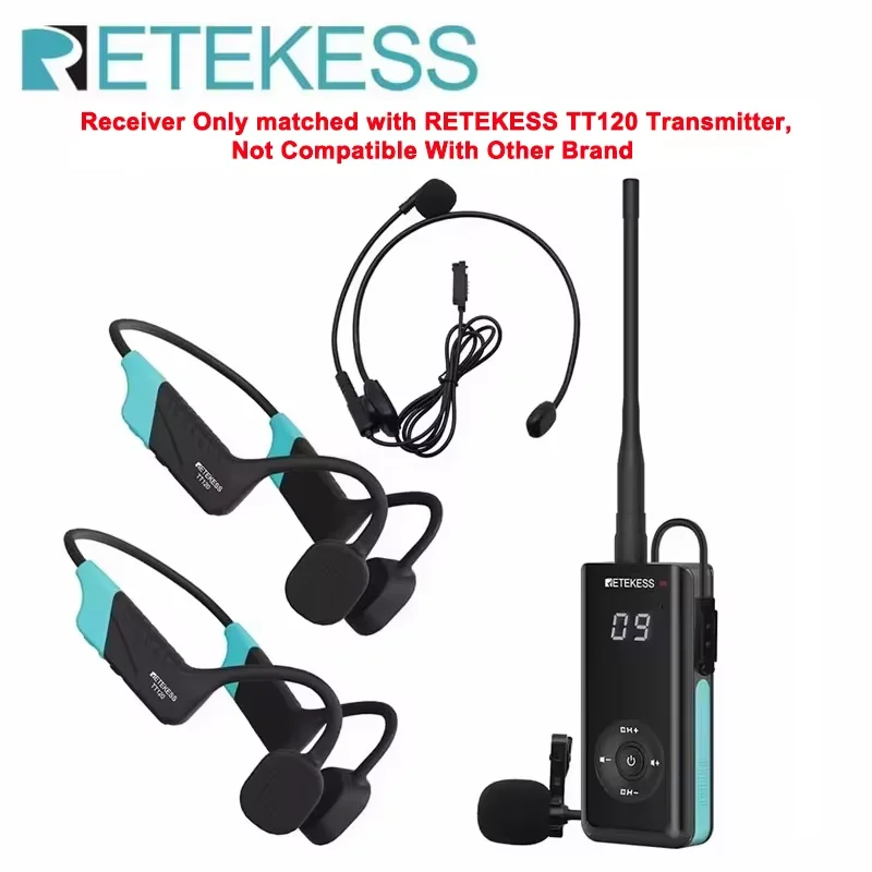 Retekess TT120 Tour Guide System Swim Coach Communicator Waterproof Bone Conduction Headphones for Swimming Training,SUP Surfing 
Retekess TT120 Tour Guide System Swim Coach Communicator Waterproof Bone Conduction Headphones for Swimming Training,SUP Surfing