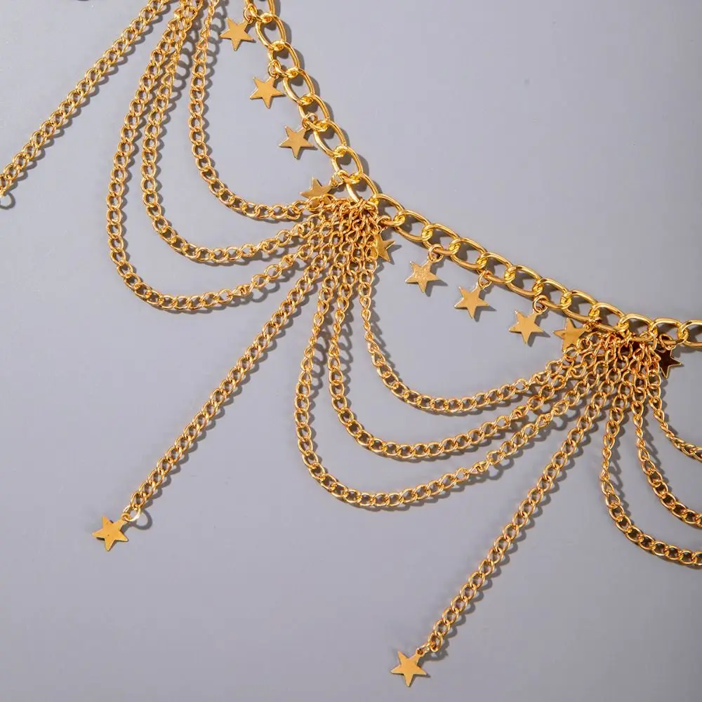 Fashion Silver Metal Body Chain Belt Star Tassel Waistchain Ethnic Style Butterfly Body Jewelry Beach Accessories
Fashion Silver Metal Body Chain Belt Star Tassel Waistchain Ethnic Style Butterfly Body Jewelry Beach Accessories