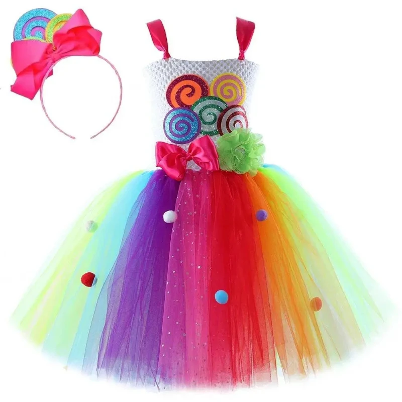 Sparkly Rainbow Lollipop Costumes for Girls New Years Carnival Clothes Sweets Outfit for Kids Candy Lolly Ballet Tutus Dresses
Sparkly Rainbow Lollipop Costumes for Girls New Years Carnival Clothes Sweets Outfit for Kids Candy Lolly Ballet Tutus Dresses