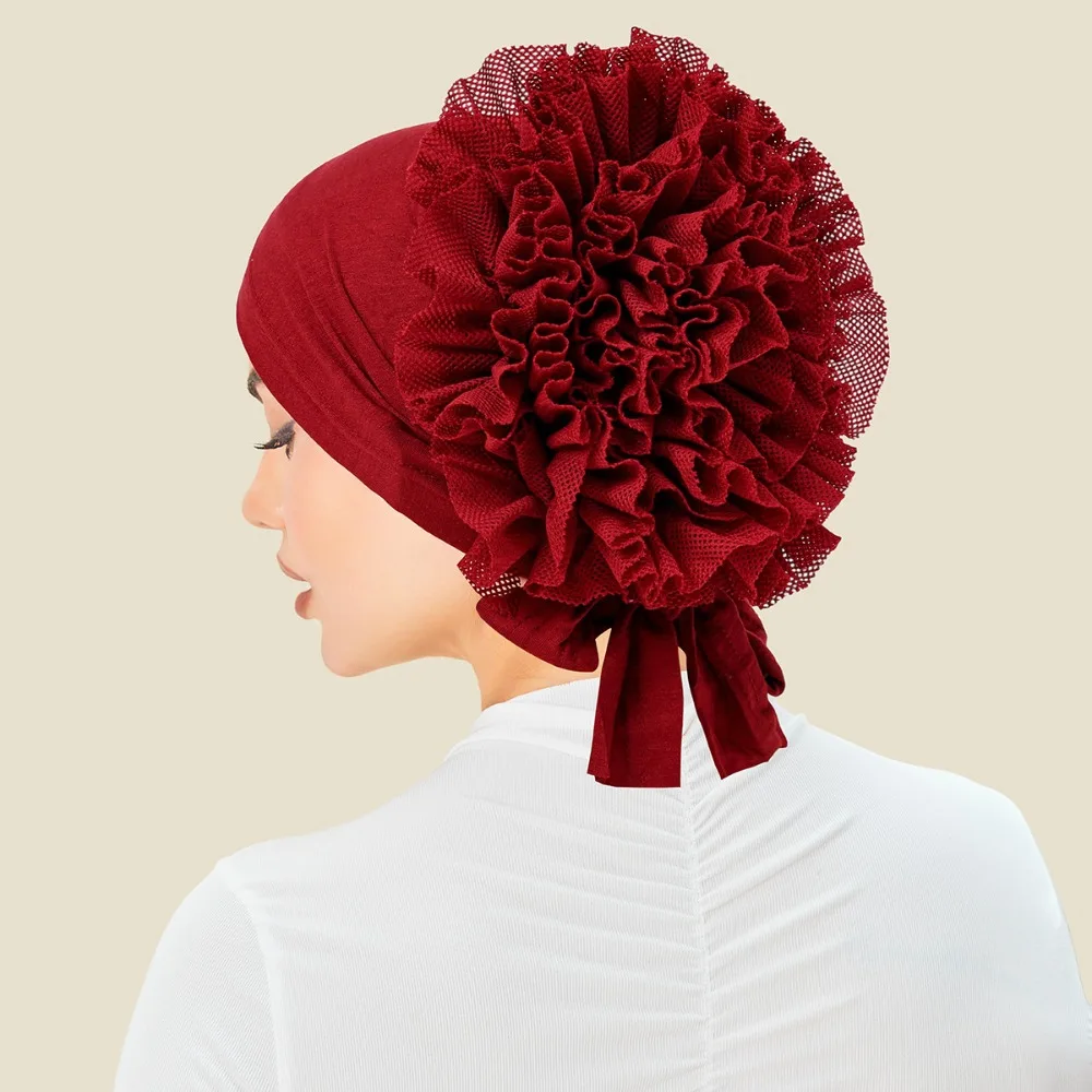 Solid Color Pre-tied Hijabs Back Lace Flower Tie Back Turban Hat Breathable Thin Modal Inner Hijab Caps Women Head Covering
Solid Color Pre-tied Hijabs Back Lace Flower Tie Back Turban Hat Breathable Thin Modal Inner Hijab Caps Women Head Covering