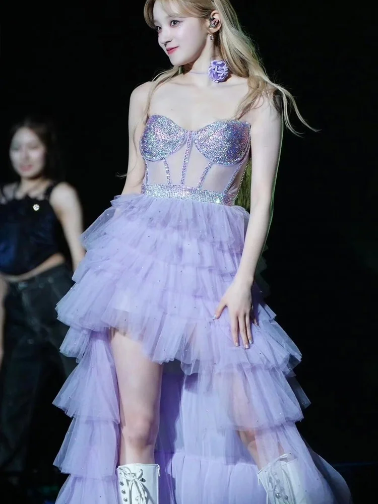 Elegant Stage Performance Outfit for Female Singers Purple Strapless Puffy Skirt Dance Costume Women's Group Chinese Brand Fi...
Elegant Stage Performance Outfit for Female Singers Purple Strapless Puffy Skirt Dance Costume Women's Group Chinese Brand Fi...