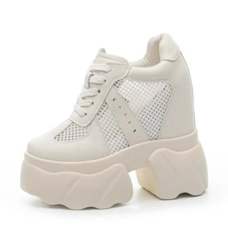 12CM Women Summer Air Mesh Genuine Leather Shoes Vulcanize Platform Wedge Microfiber Ultra Platform Wedge Hollow Slides Sandals
12CM Women Summer Air Mesh Genuine Leather Shoes Vulcanize Platform Wedge Microfiber Ultra Platform Wedge Hollow Slides Sandals