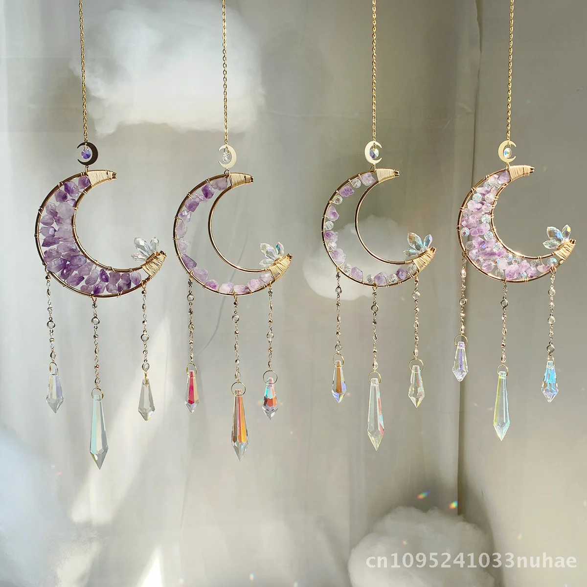 Minimalist Style Sun Catcher Crystal Ornament Garden Pendant Wind Chime Rainbow Crescent Shape Bell Handcrafted Metal 50cm
Minimalist Style Sun Catcher Crystal Ornament Garden Pendant Wind Chime Rainbow Crescent Shape Bell Handcrafted Metal 50cm