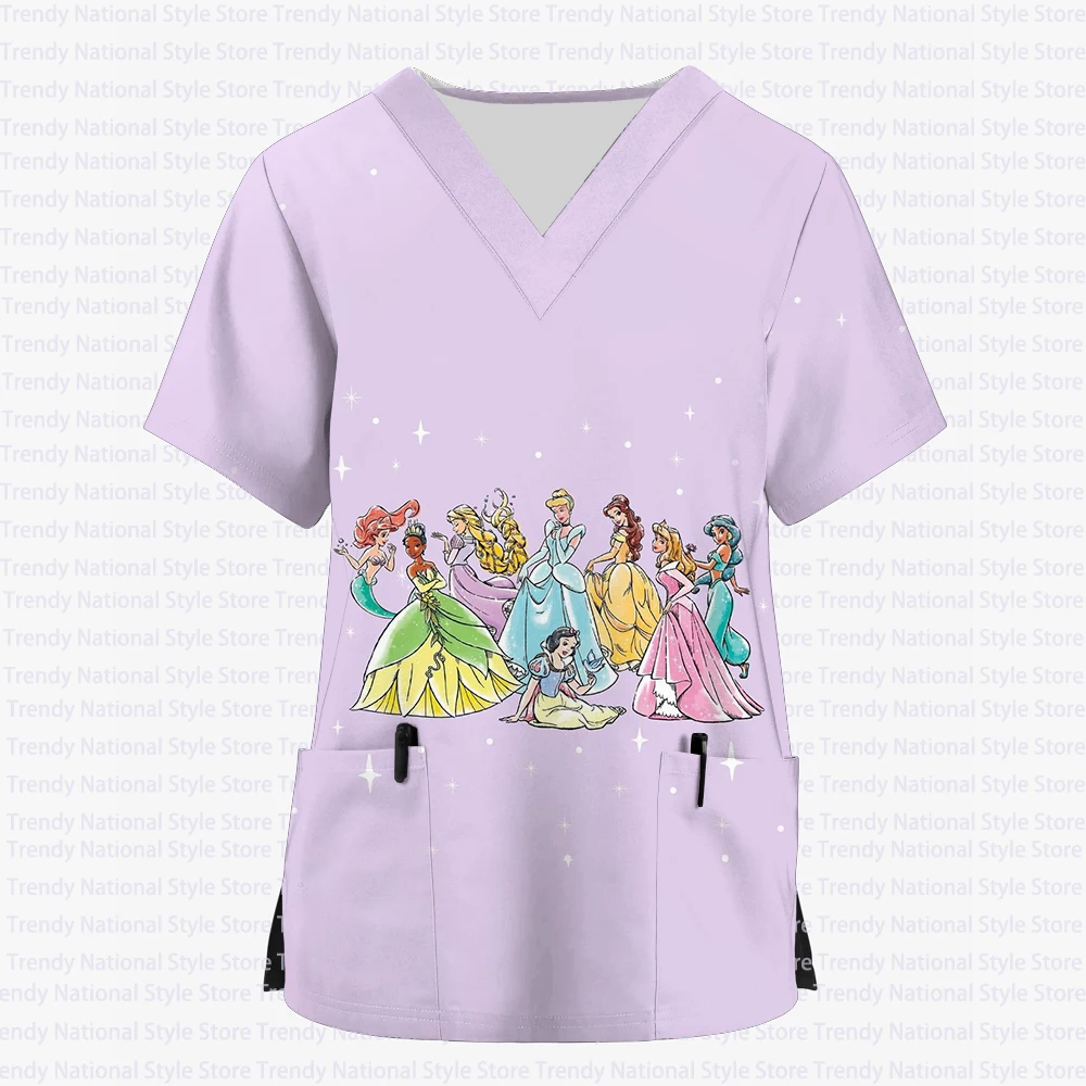 Disney Princess Series Medical Tops Healthcare Nurse Uniform Caregiver Work Tops Women's T-Shirt Nursing V-Neck Print Scrub Top
Disney Princess Series Medical Tops Healthcare Nurse Uniform Caregiver Work Tops Women's T-Shirt Nursing V-Neck Print Scrub Top