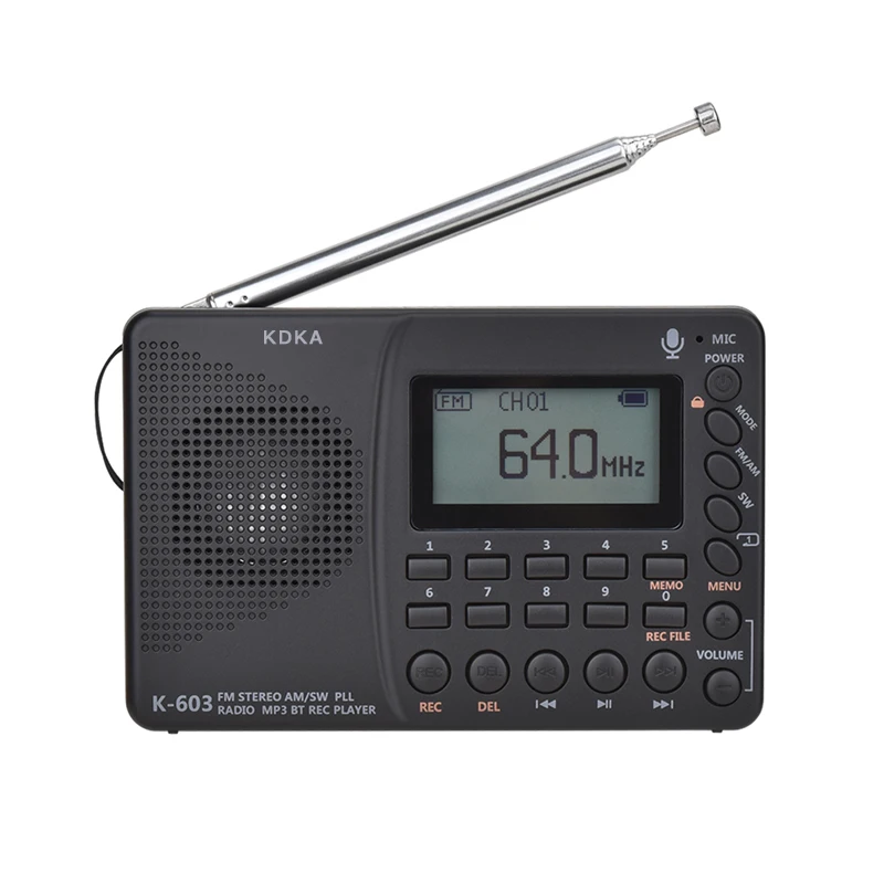 KDKA-603 радио FM AM SW портативные радиостанции AM FM перезаряжаемое коротковолновое радио на батарейках
KDKA-603 радио FM AM SW портативные радиостанции AM FM перезаряжаемое коротковолновое радио на батарейках