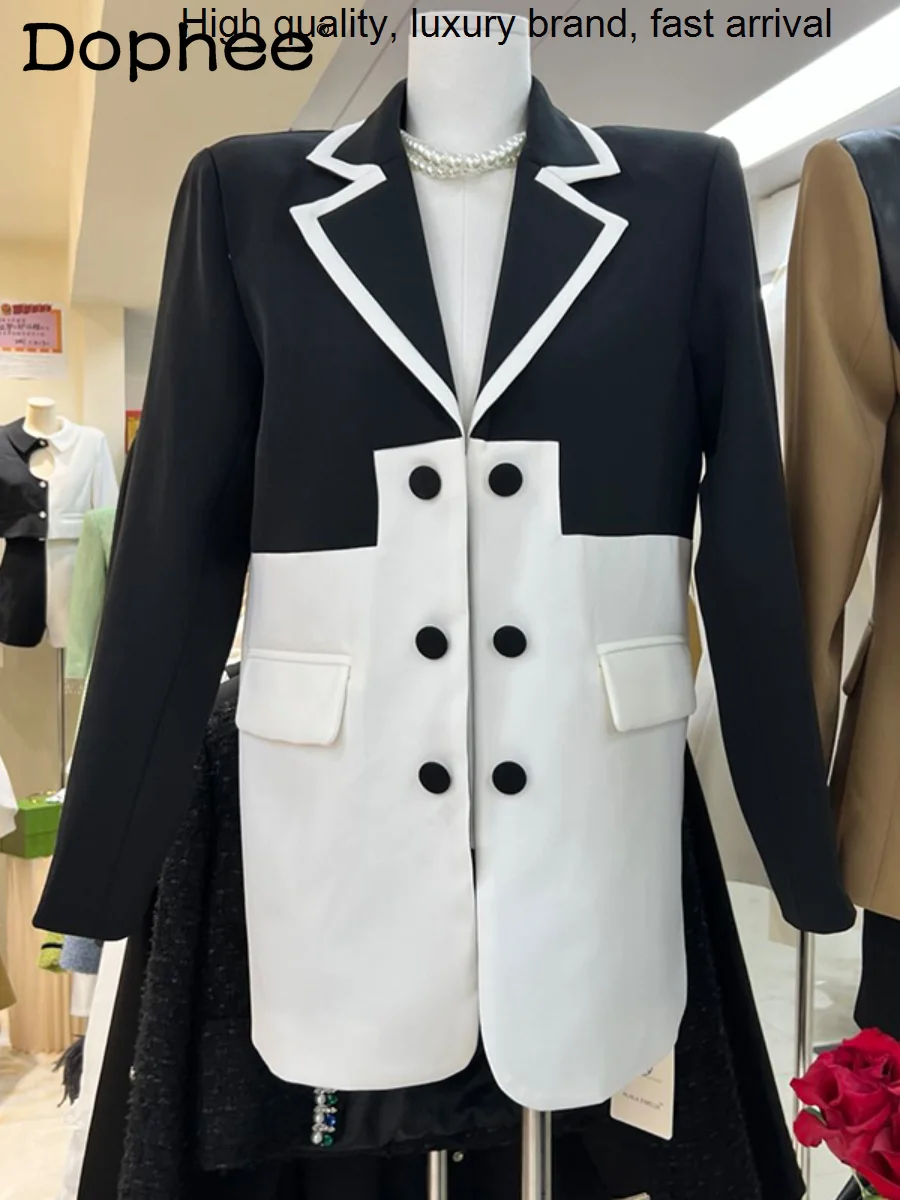 Style Black British White Contrast Color Office Suit Coat Temperament Lapel Casual Blazer Jacket 2023 Fall Winter Women Clothes
Style Black British White Contrast Color Office Suit Coat Temperament Lapel Casual Blazer Jacket 2023 Fall Winter Women Clothes