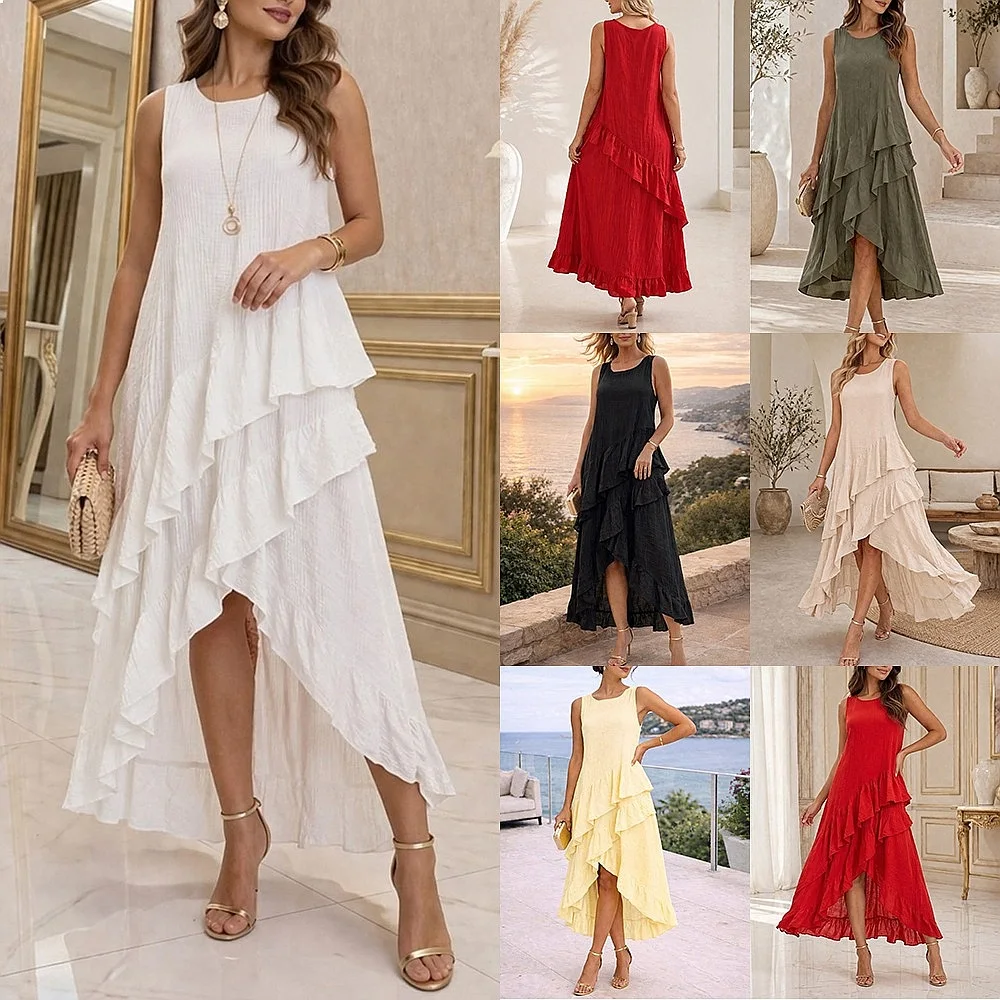 Elegant Irregular Hem Dress Dresses Spring Summer Casual Beach Floral Print Swing Midi Dress Women 2025
Elegant Irregular Hem Dress Dresses Spring Summer Casual Beach Floral Print Swing Midi Dress Women 2025