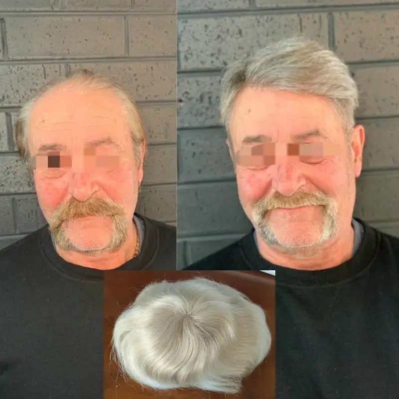 Hstonir Super Fine Weld Mono Lace Светло-коричневый Серый Мужской парик 8x10 дюймов с полиэтиленовым покрытием Человеческие волосы для мужчин H001
Hstonir Super Fine Weld Mono Lace Светло-коричневый Серый Мужской парик 8x10 дюймов с полиэтиленовым покрытием Человеческие волосы для мужчин H001