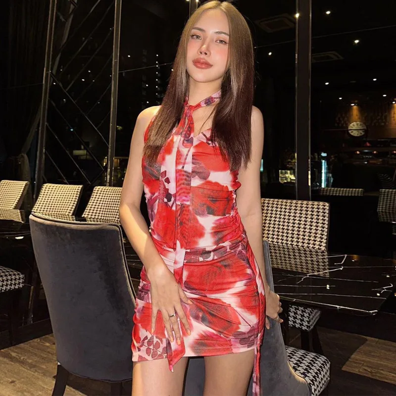 Drawstring Bandage Sleeveless Y2K Mini Dress Outfits Bodycon Women 2023 Summer Clothes Backless Floral Print Streetwear Sundress
Drawstring Bandage Sleeveless Y2K Mini Dress Outfits Bodycon Women 2023 Summer Clothes Backless Floral Print Streetwear Sundress