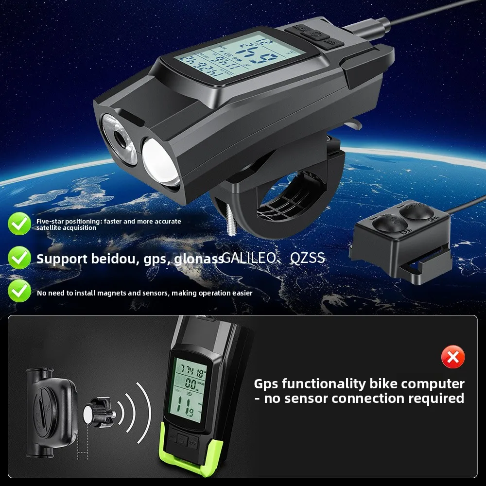 3-in-1 Wireless GPS Bike Computer Light with Horn Super Bright for Mountain Bike Night Riding
3-in-1 Wireless GPS Bike Computer Light with Horn Super Bright for Mountain Bike Night Riding