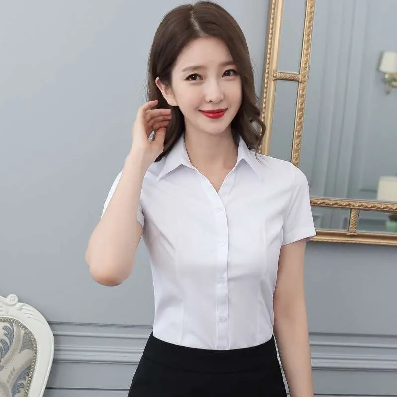 Women's White irt Spring Summer New Profion Cotton ort Sve Color Commute Sle Ladies Faionable Top
Women's White irt Spring Summer New Profion Cotton ort Sve Color Commute Sle Ladies Faionable Top
