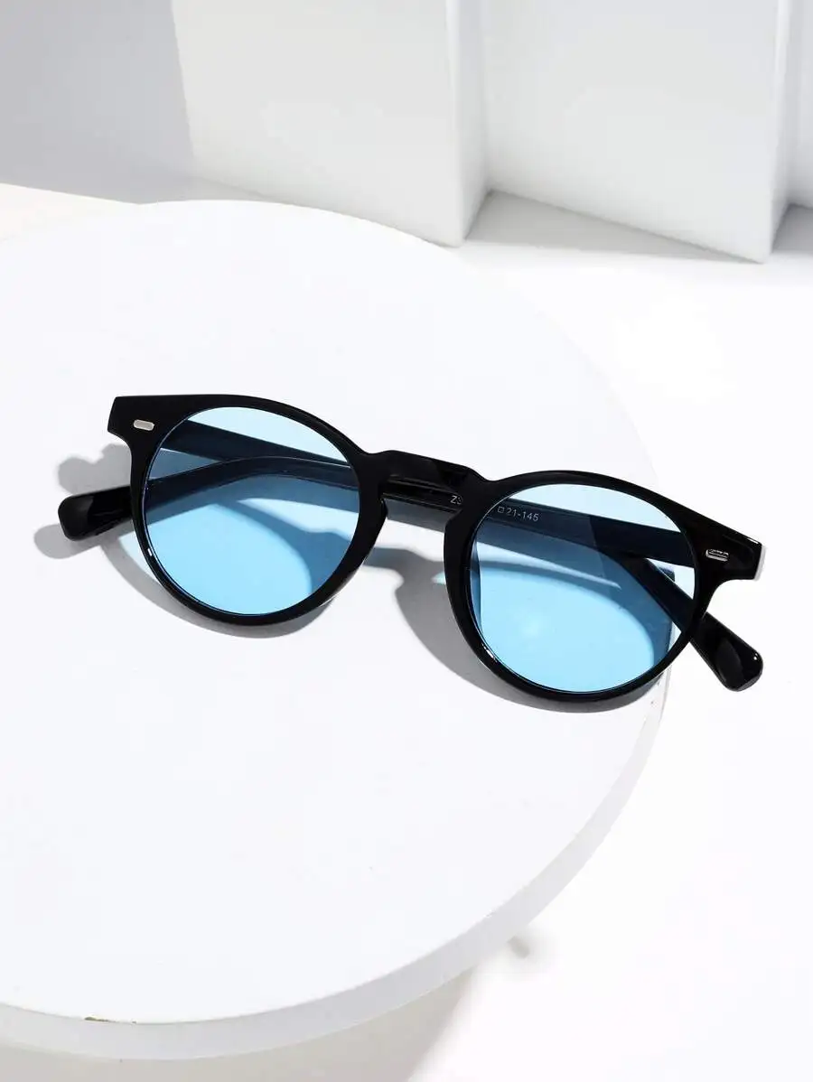 Unisex Round Frame Sunglasses with Blue Tinted Polycarbonate Lenses, Lightweight Plastic Frame for Outdoor Travel
Unisex Round Frame Sunglasses with Blue Tinted Polycarbonate Lenses, Lightweight Plastic Frame for Outdoor Travel