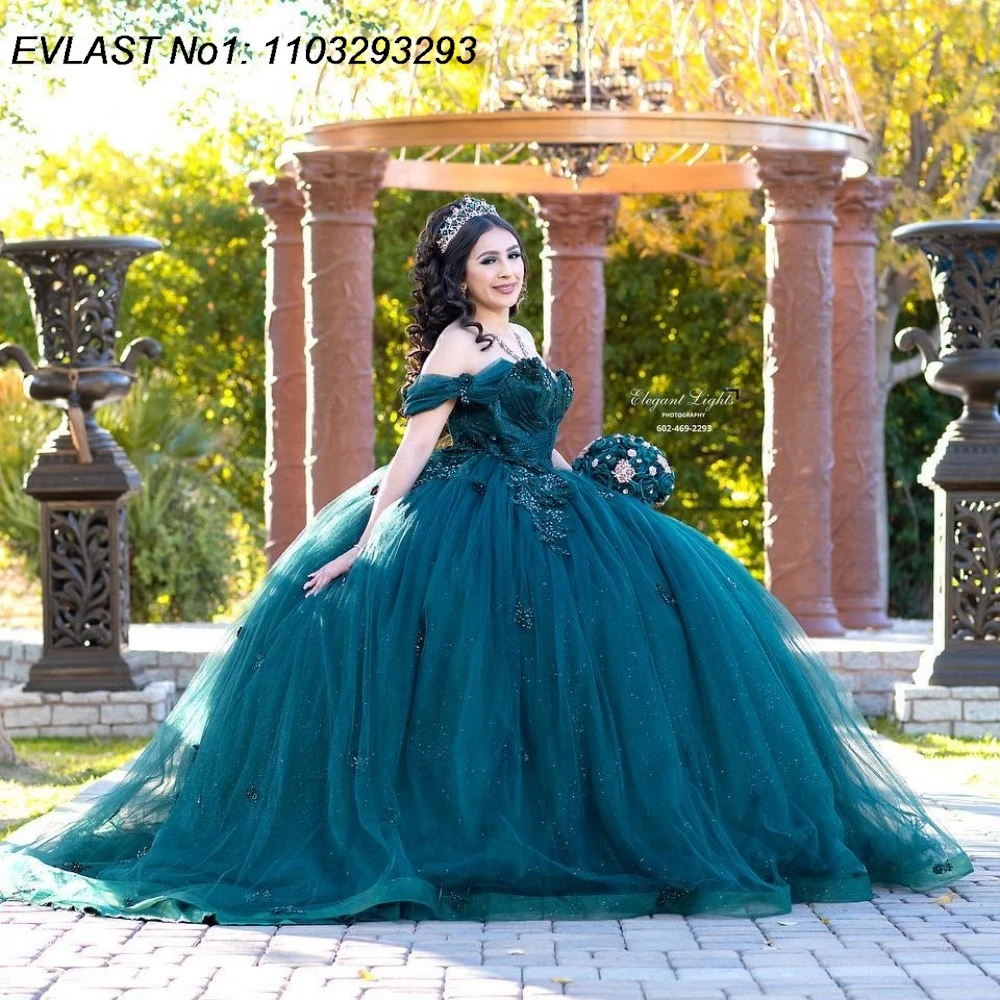 EVLAST Customized Princess Dark Green Ball Gown Quinceanera Dress Floral Applique Beading Sweet 16 Vestidos De 15 Anos E1Q770
EVLAST Customized Princess Dark Green Ball Gown Quinceanera Dress Floral Applique Beading Sweet 16 Vestidos De 15 Anos E1Q770