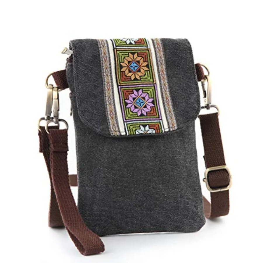 SILKAREA Vintage Embroidered Canvas Flip Small Crossbody Bag Cell Phone Pouch for Women Wristlet Wallet Bag Coin Purse
SILKAREA Vintage Embroidered Canvas Flip Small Crossbody Bag Cell Phone Pouch for Women Wristlet Wallet Bag Coin Purse