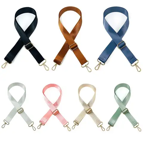 DIY Adjustable Bag Strap Nylon Solid Color Handbag Strap Bag Belt Crossbody Bag