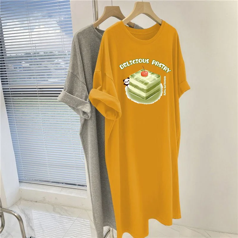 Summer Vintage Loose Casual Straight Dress, Women Clothing Short Sleeve Pullovers Dresses, Cartoon Printed Tunic
Summer Vintage Loose Casual Straight Dress, Women Clothing Short Sleeve Pullovers Dresses, Cartoon Printed Tunic