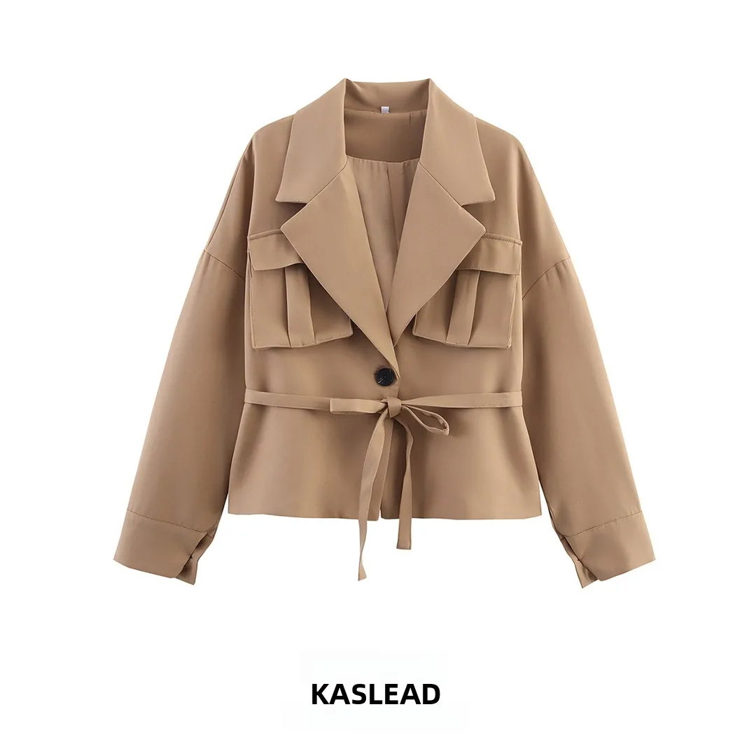 KASLEAD New Faionable Color 3D ket Belted Outerwear Top Women's ort Coat Long Sve Button Closure Polyester
KASLEAD New Faionable Color 3D ket Belted Outerwear Top Women's ort Coat Long Sve Button Closure Polyester