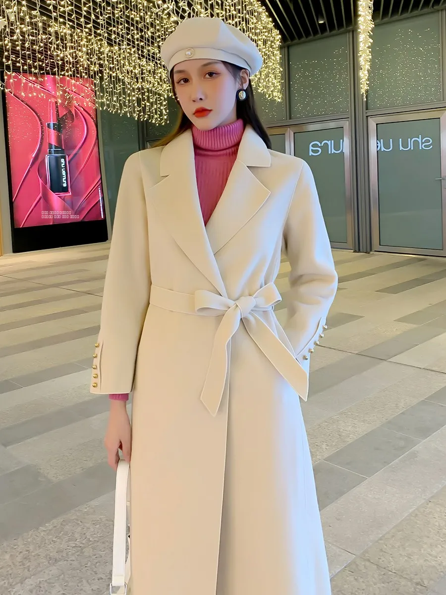 Autumn Winter Women's Knee-Length Woolen Coat Double-Sided Camere Cr Color Busin Retro Sle Long Sve Suit
Autumn Winter Women's Knee-Length Woolen Coat Double-Sided Camere Cr Color Busin Retro Sle Long Sve Suit