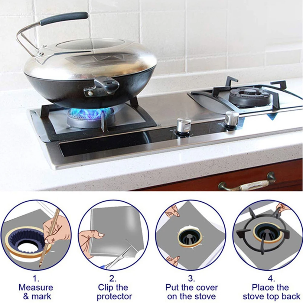 5 Pcs Clean Pad Reusable Easy Sheets Stove Burner Covers Non Stick Fits Gas Hobs Oven Toppers Stove Accessories
5 Pcs Clean Pad Reusable Easy Sheets Stove Burner Covers Non Stick Fits Gas Hobs Oven Toppers Stove Accessories