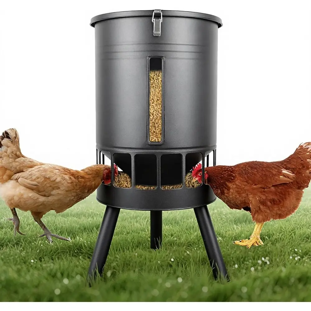 KOL 50LB Metal - No Waste, No Clog Design with 16 Ports & Smooth Gravity-low, Powder Coated Rust-Proo or Coop Use (Black)
KOL 50LB Metal - No Waste, No Clog Design with 16 Ports & Smooth Gravity-low, Powder Coated Rust-Proo or Coop Use (Black)